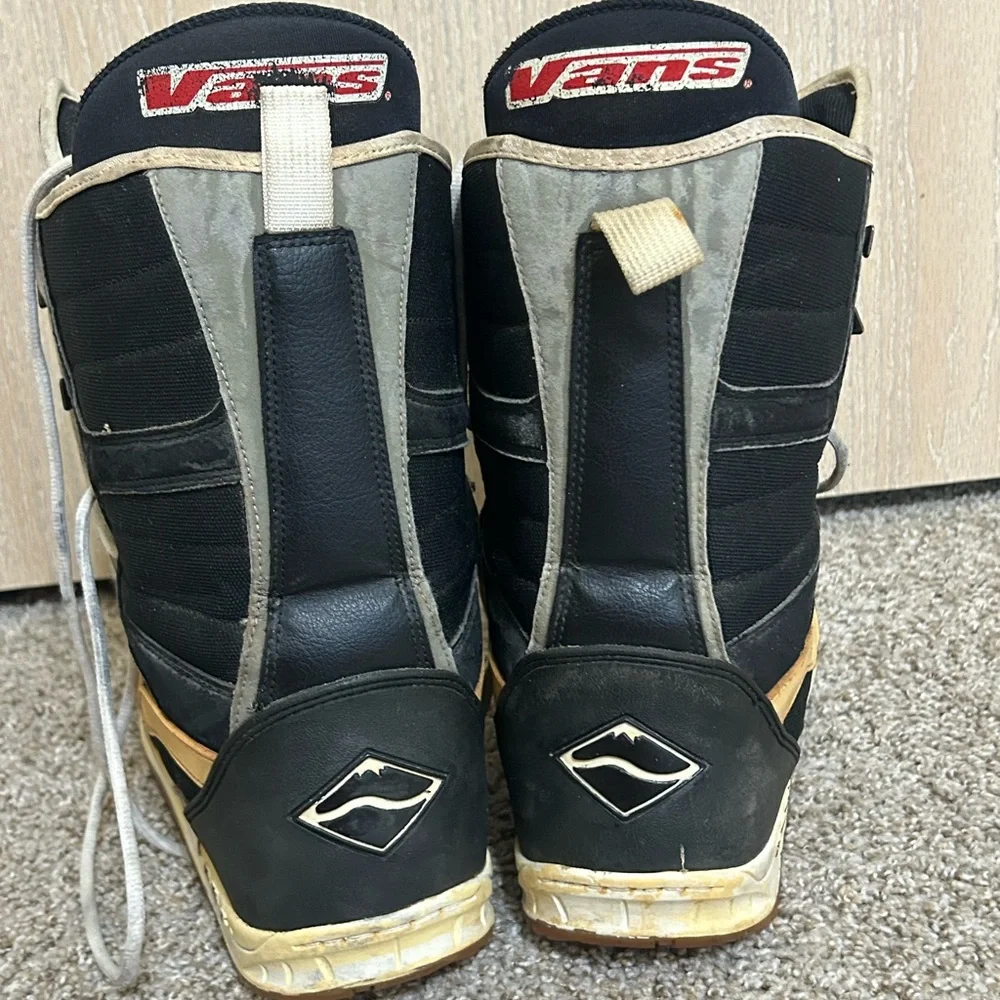 Vans Hi-Standard OG Snowboard Boots Mens Sz 13 Black White LaceUp Classic Winter